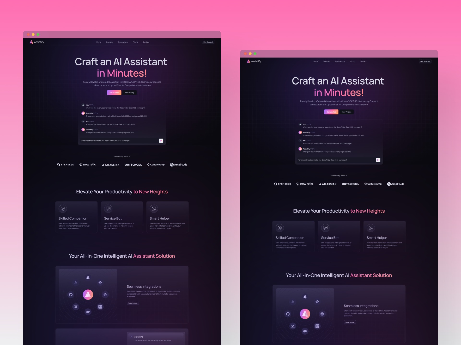 Assistify · AI SaaS & Startup Framer Template