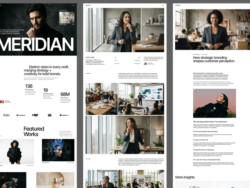 Meridian – Creative Agency Website Template - Portfolio, Agency design asset by ui8