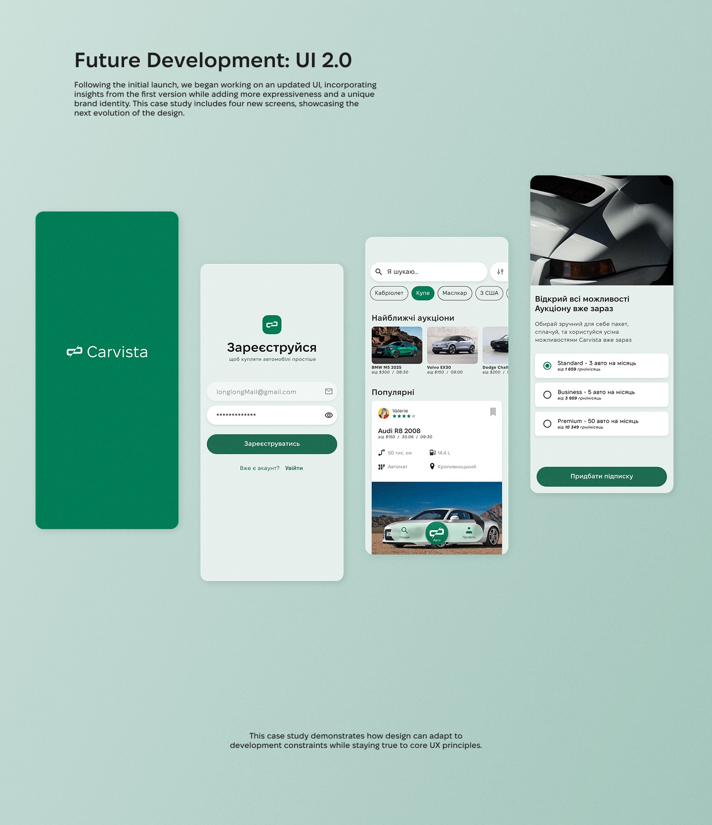 Carvista – UI/UX & Branding for a Car Auction App Image 1