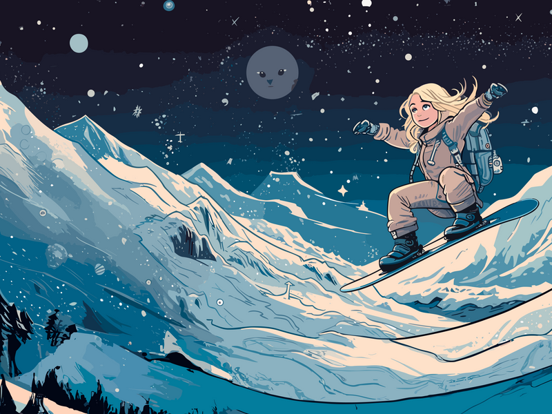 Snowboarder girl / Kids Room Wallpaper