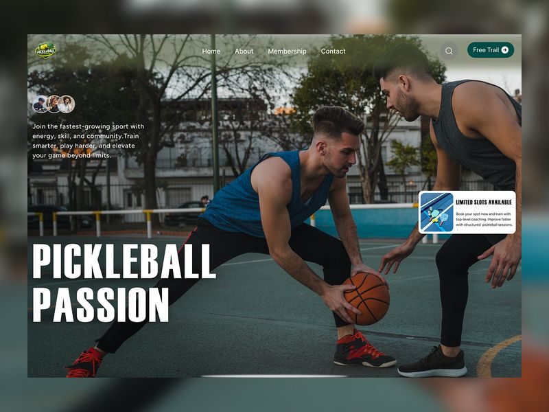 Pickleball Training Website UI | Sports Coaching Landing Page