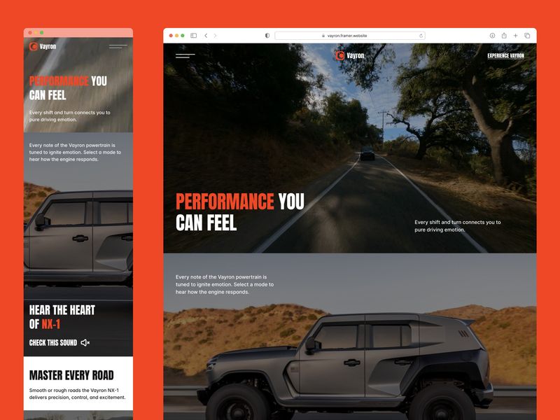 VAYRON — Electric Vehicle Website Template