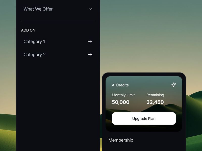 AI Credits - Consistent UI