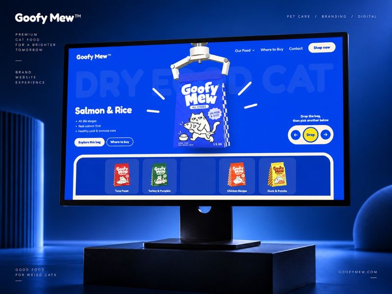 Goofy Mew — Playful Cat Food Website