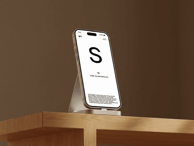iPhone Mockup on Metal Stand