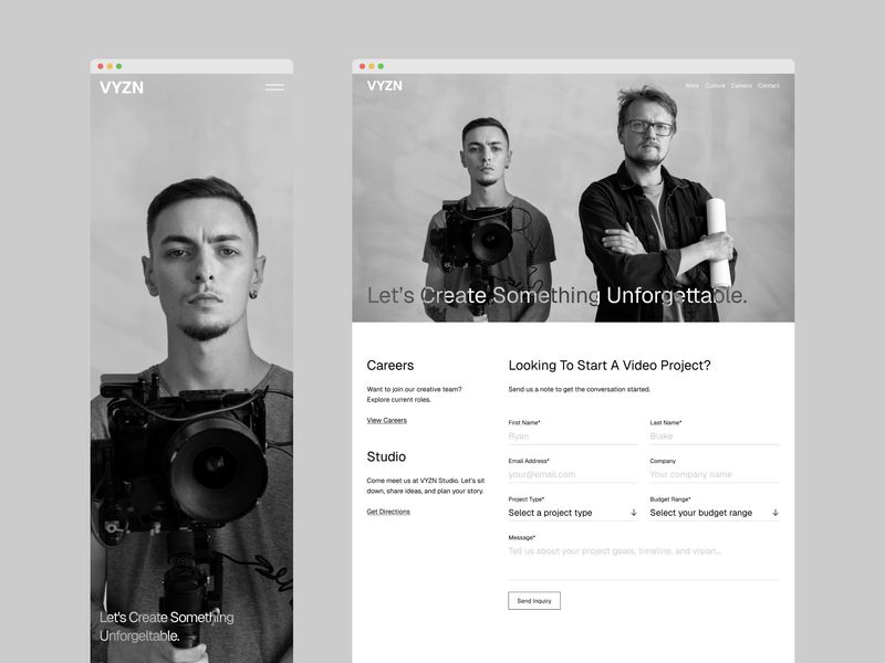 VYZN — Video Production Agency Template