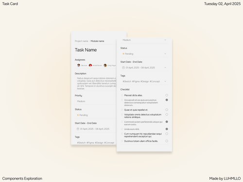 Task Card - Components Exploration by Luis R. Melo