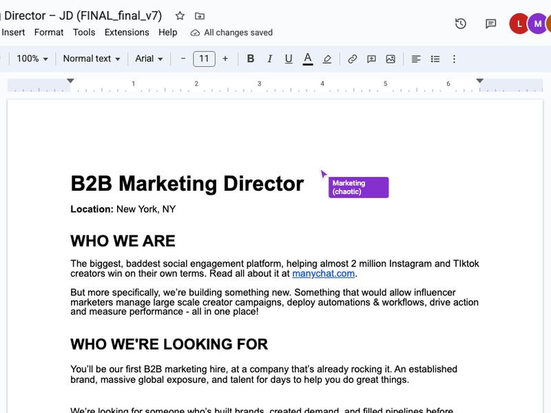 B2B Marketing Director — Manychat