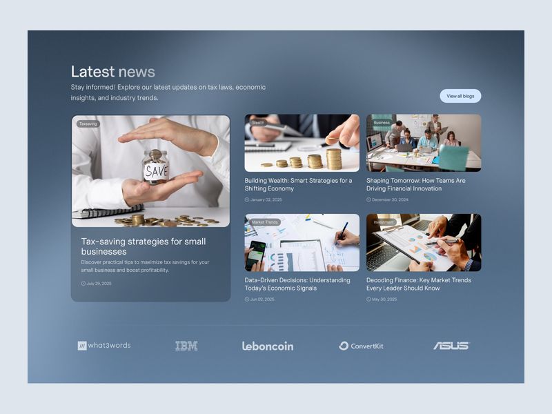 Blogs section design for client project