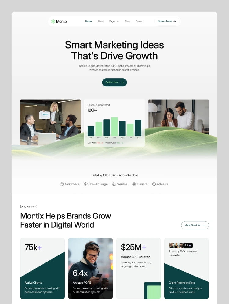 Montix Website Page Template for Webflow