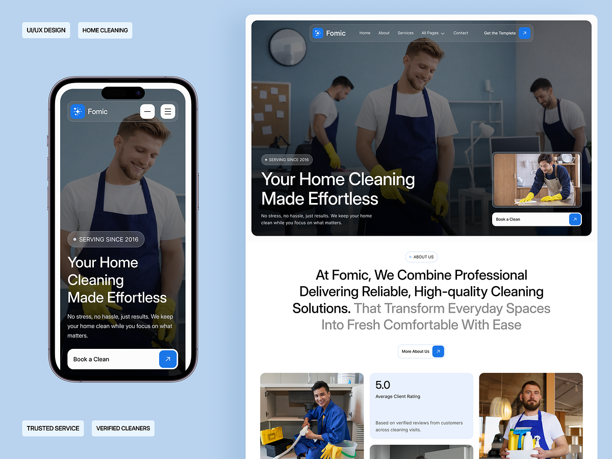 Fomic - Cleaning Agency Website Design Image 0
