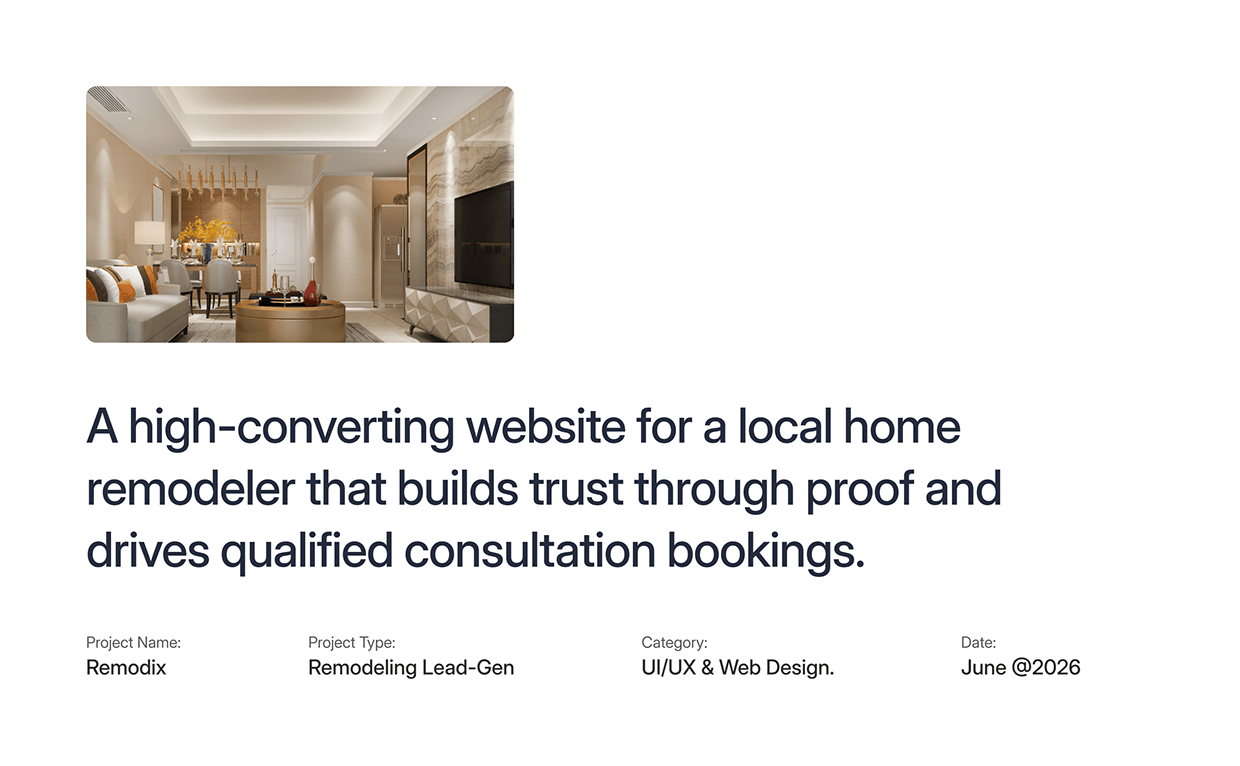 Remodix: Home Renovation Website UI/UX Case Study Image 0