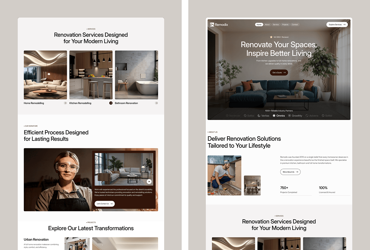 Remodix: Home Renovation Website UI/UX Case Study Image 6