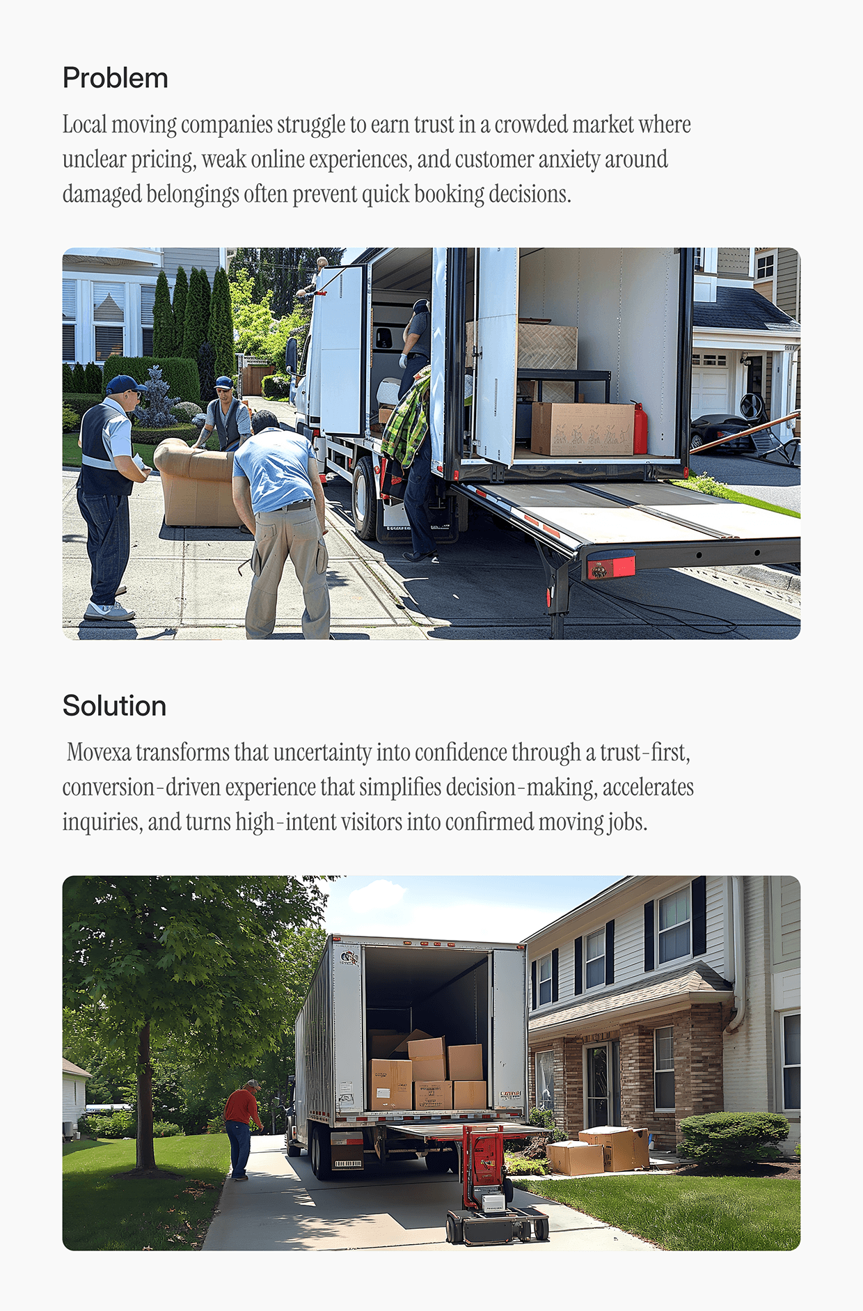 Movexa: Moving Company Website UI/UX Design by Tarik Eamin on Muzli
