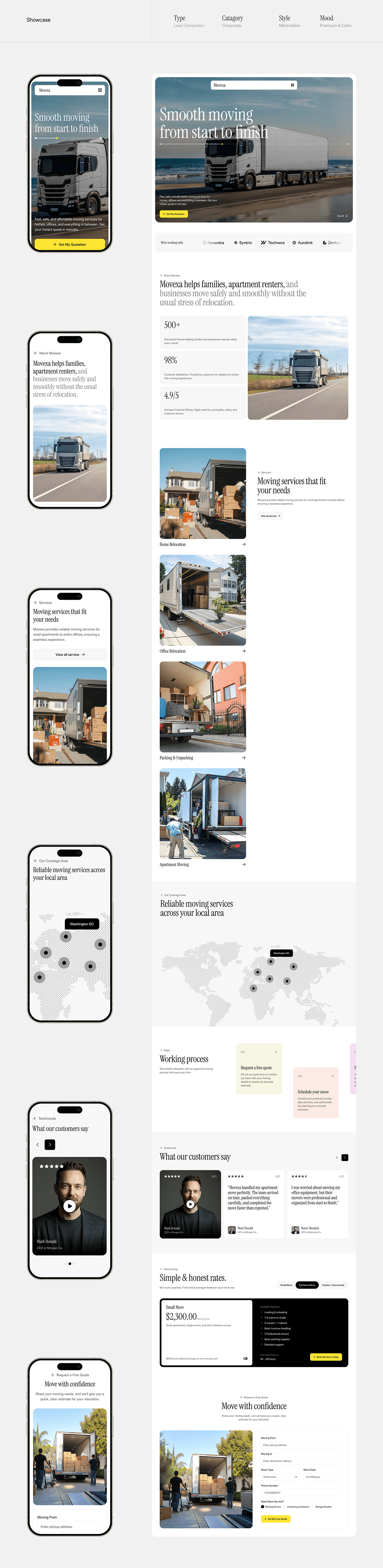 Movexa: Moving Company Website UI/UX Design by Tarik Eamin on Muzli