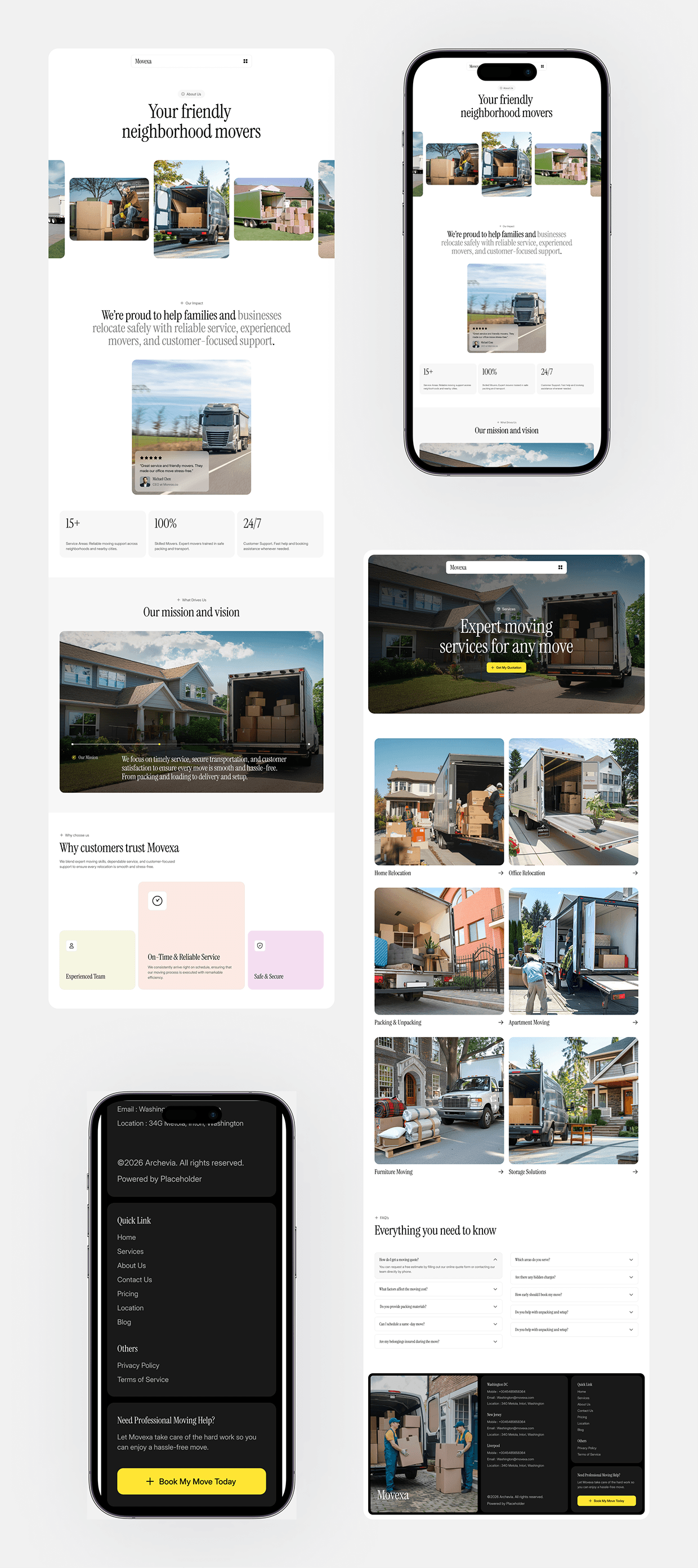 Movexa: Moving Company Website UI/UX Design by Tarik Eamin on Muzli