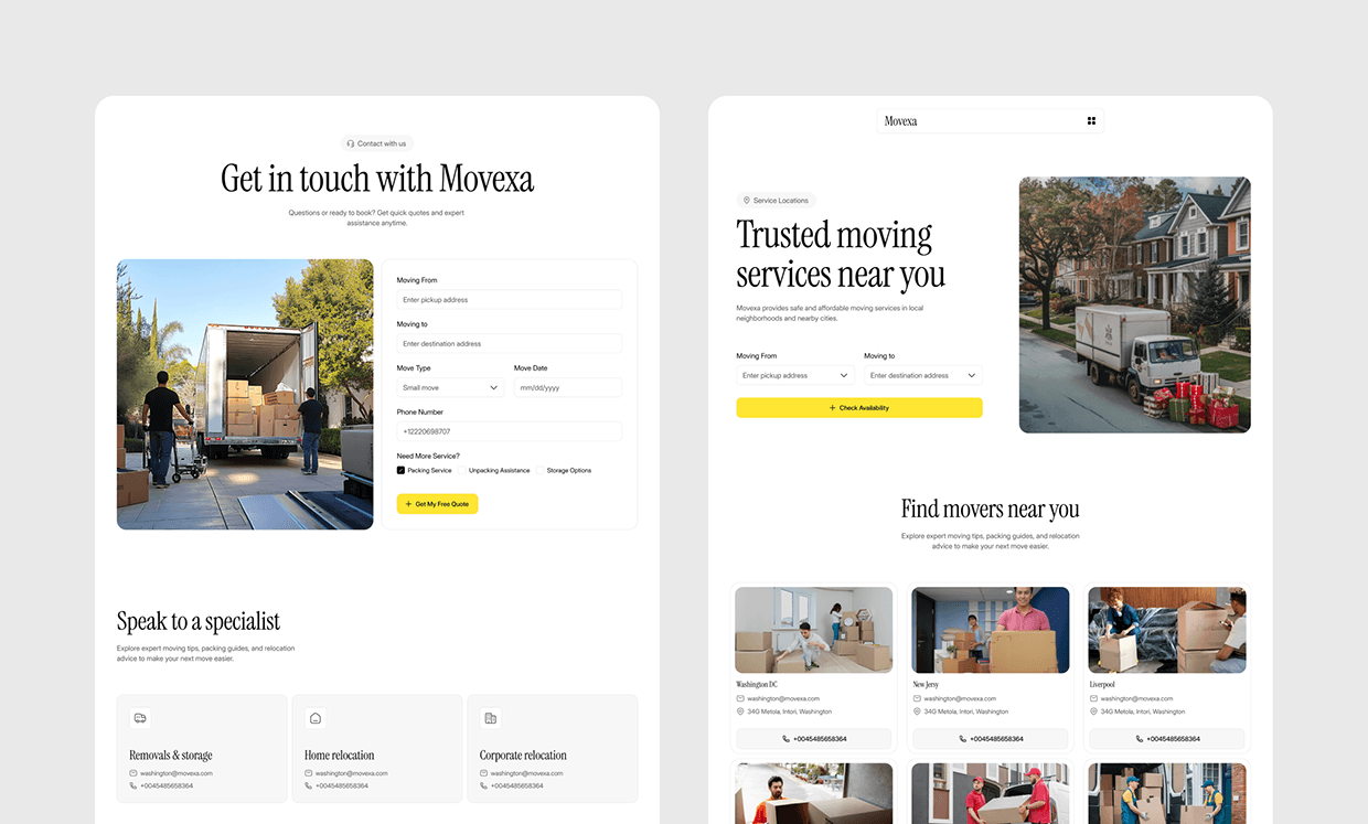Movexa: Moving Company Website UI/UX Design Image 8