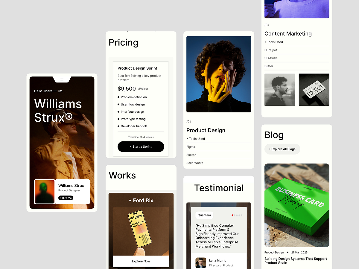 Struqx - Responsive service layout for a designer portfolio Image 4