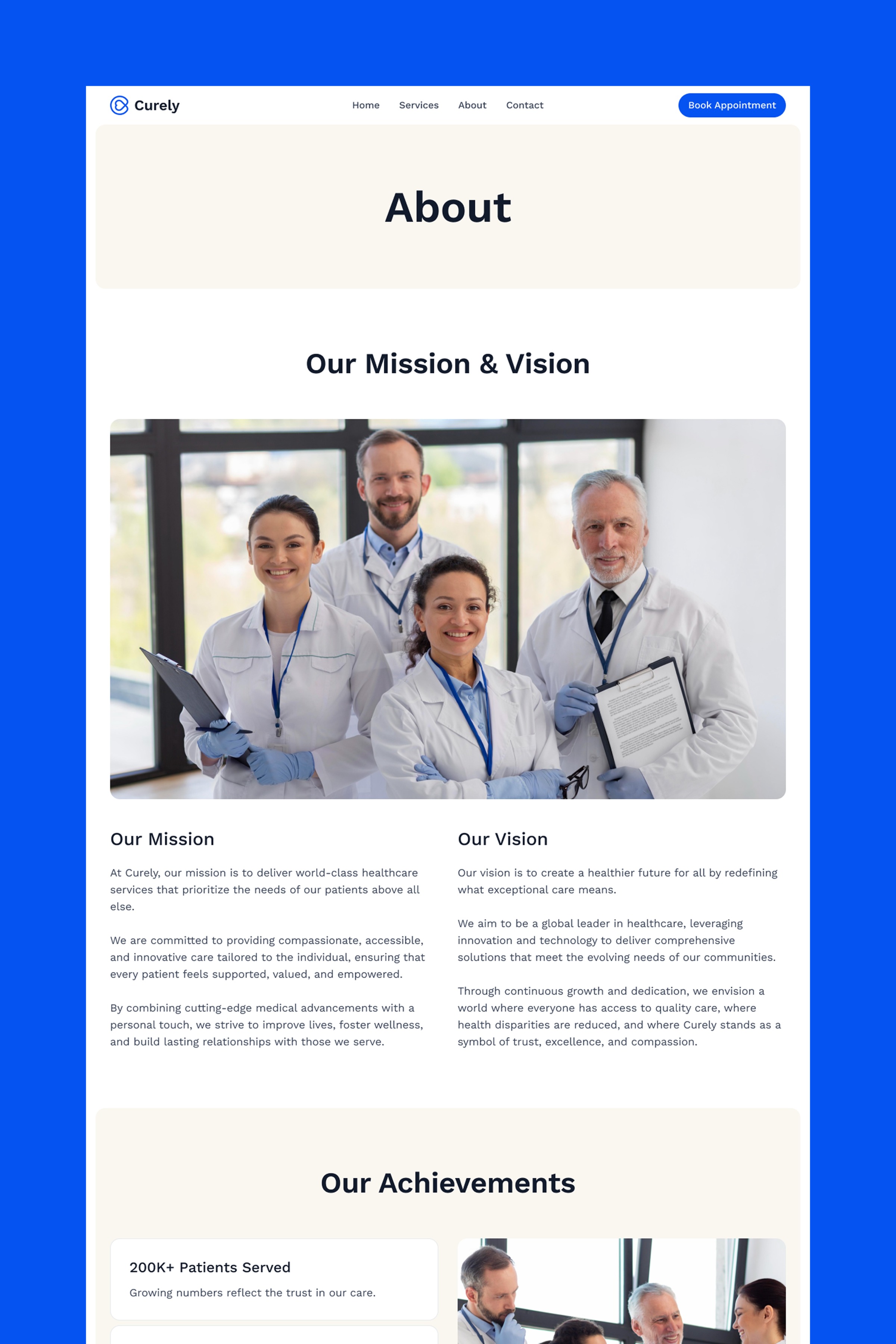 Curely · Health Care Website Template Image 0