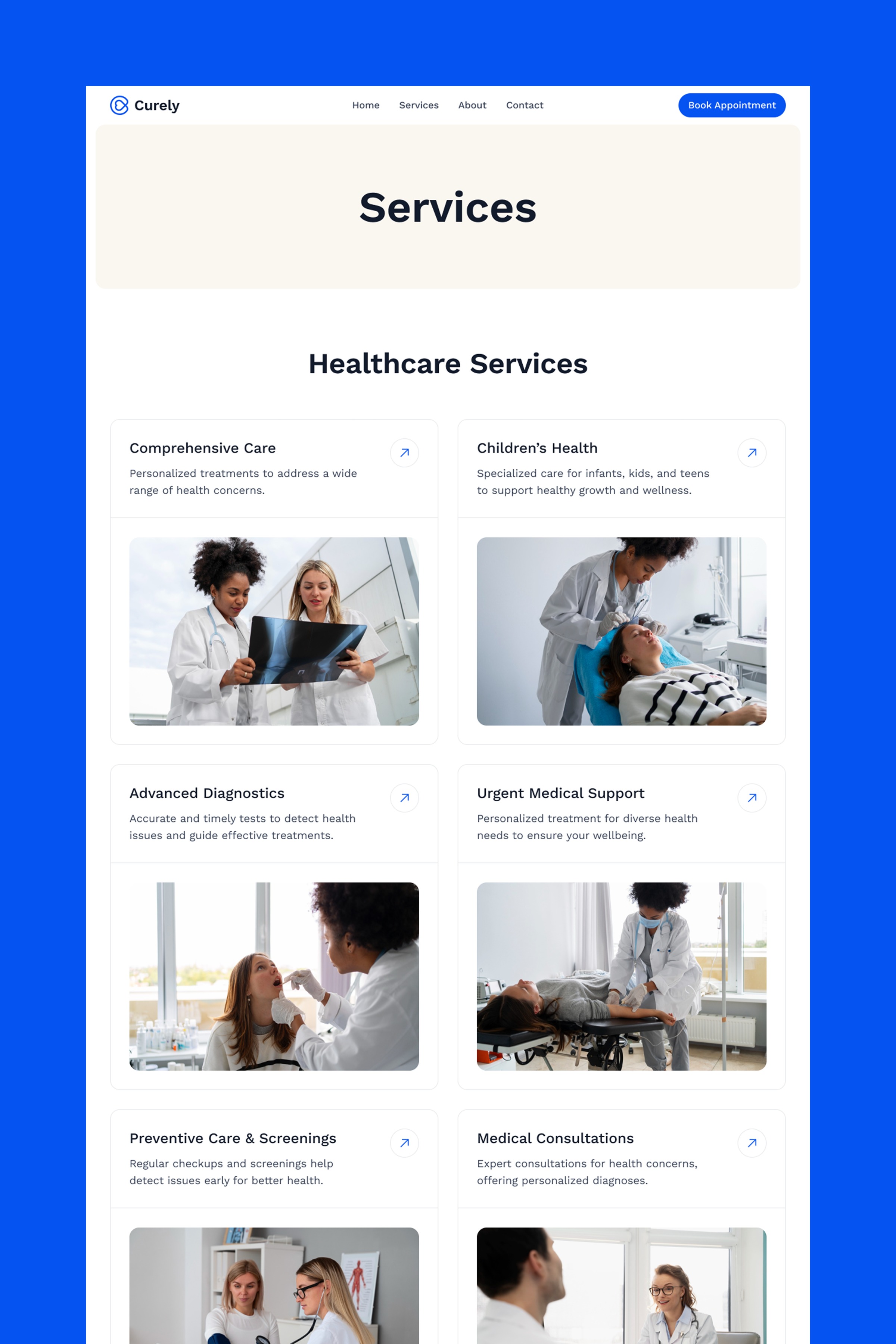 Curely · Health Care Website Template Image 0