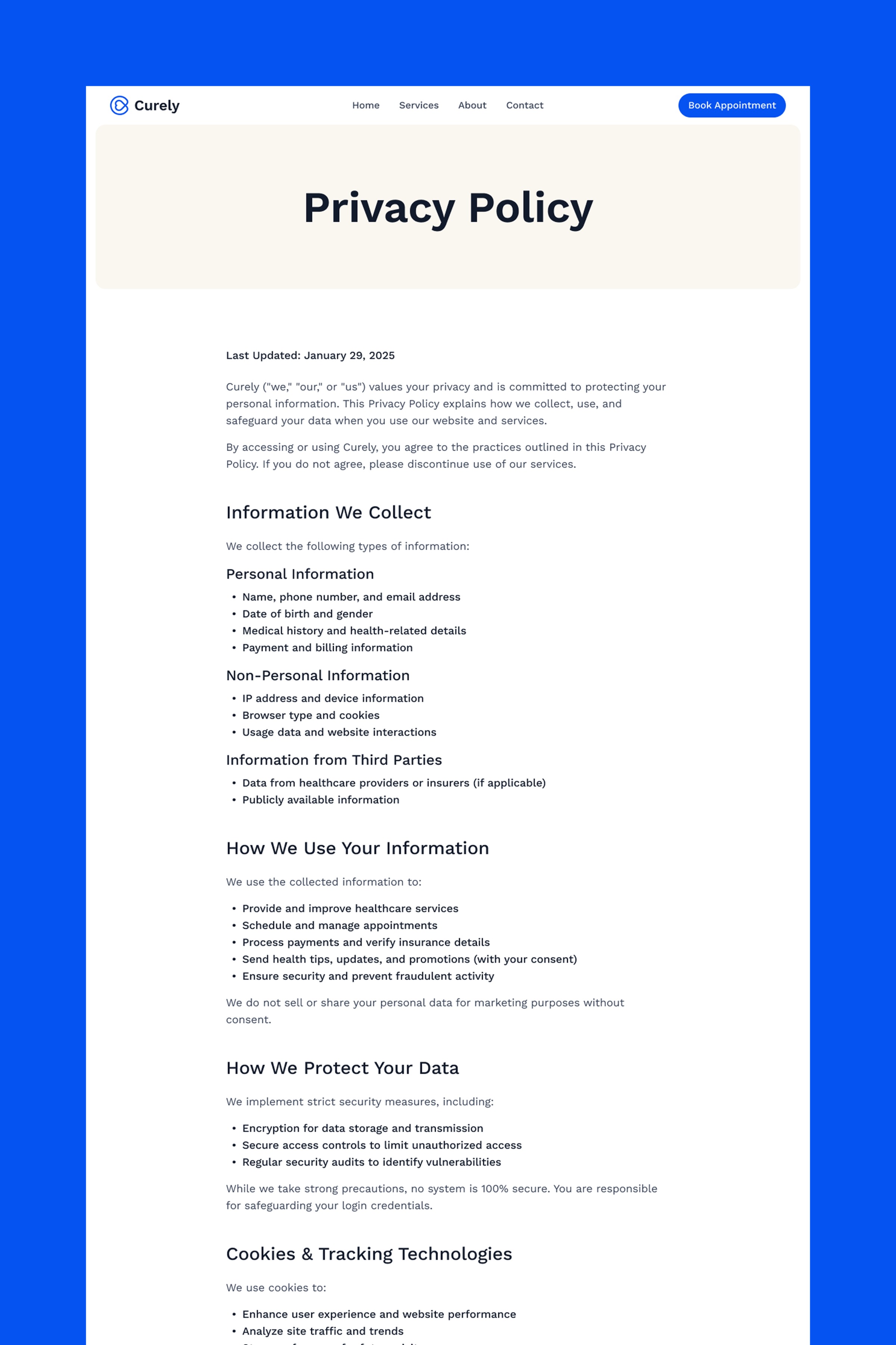 Curely · Health Care Website Template Image 0