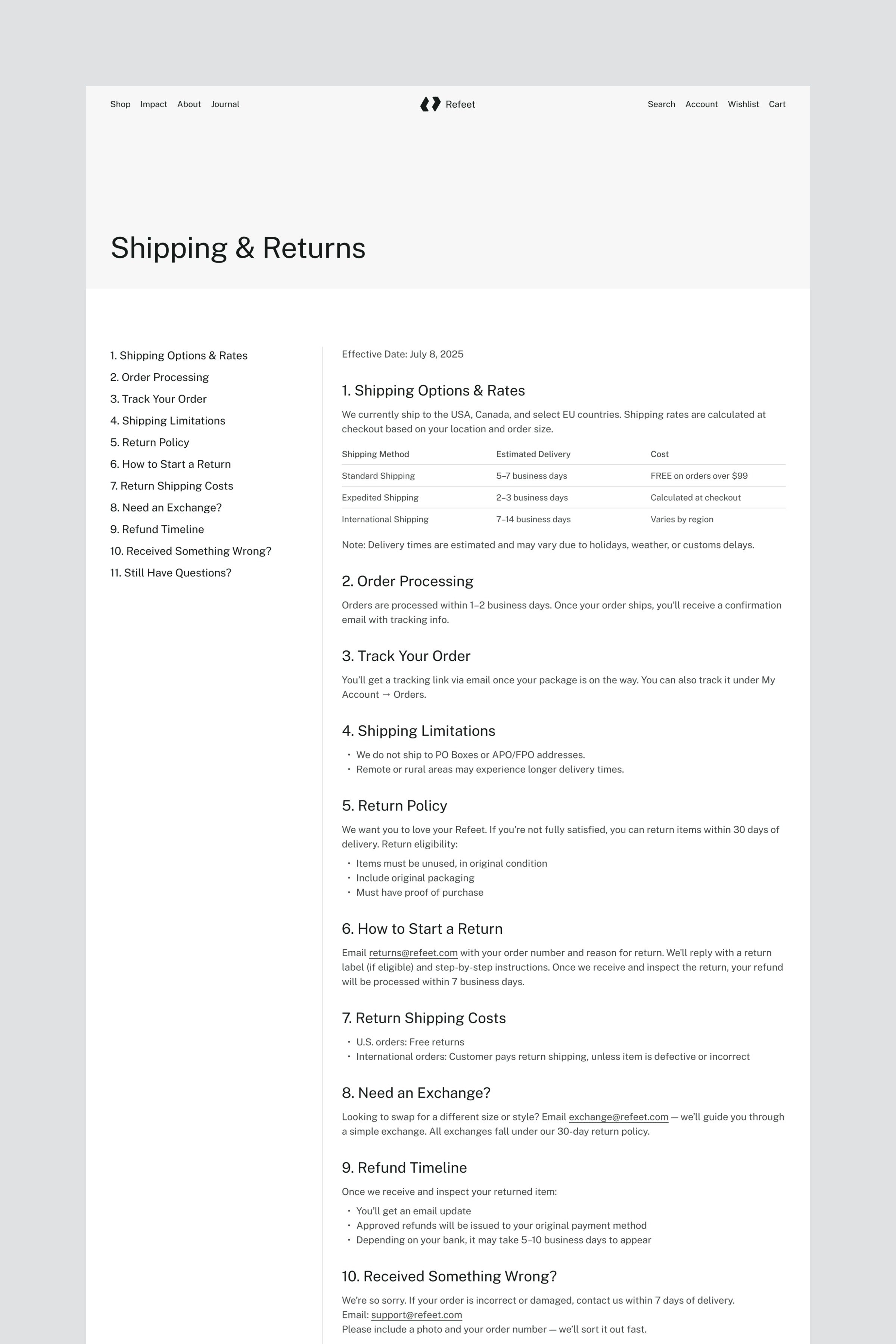 Refeet · E-commerce Website Template Image 0