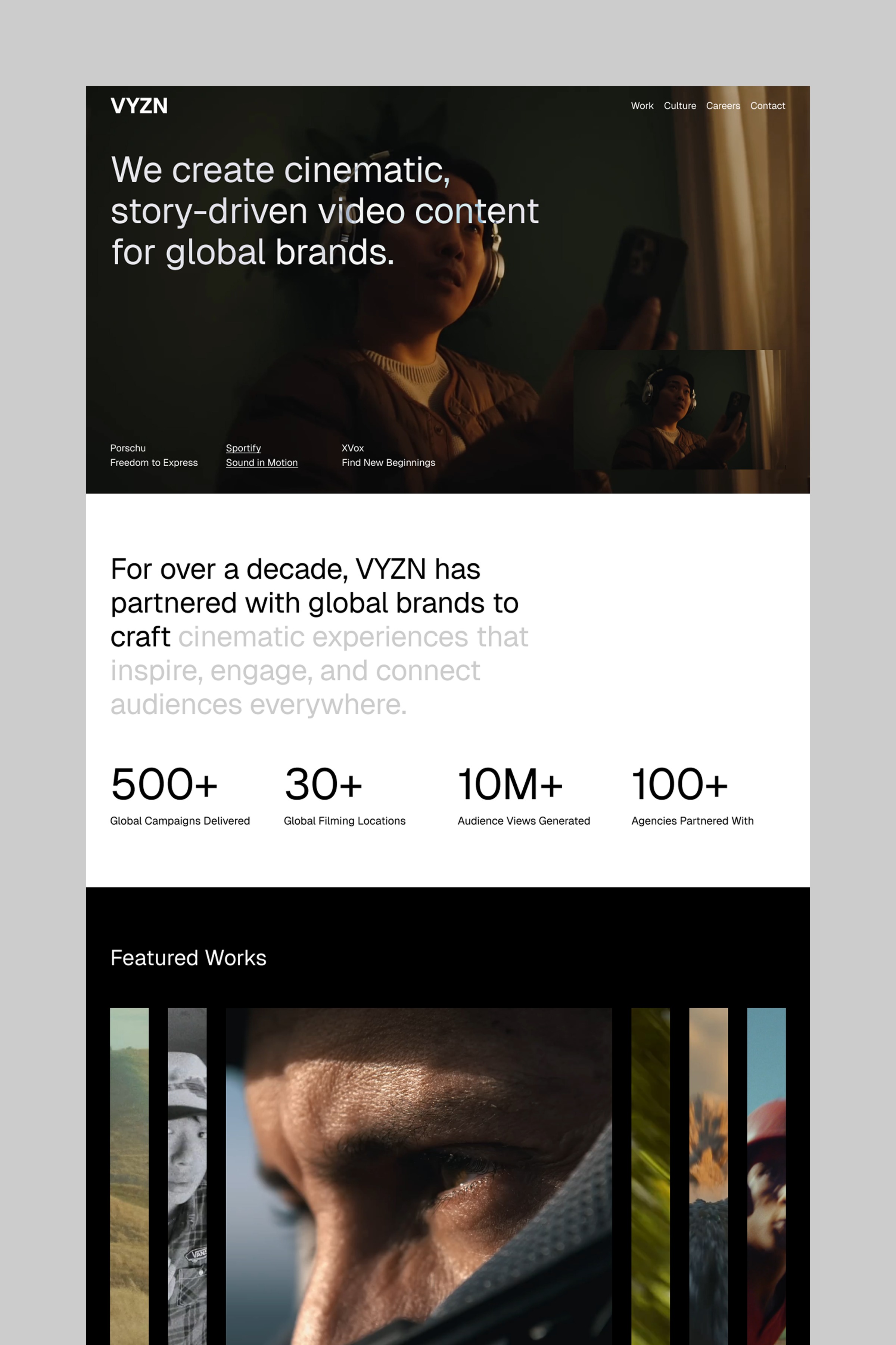 VYZN Video Production Agency Template Image 0