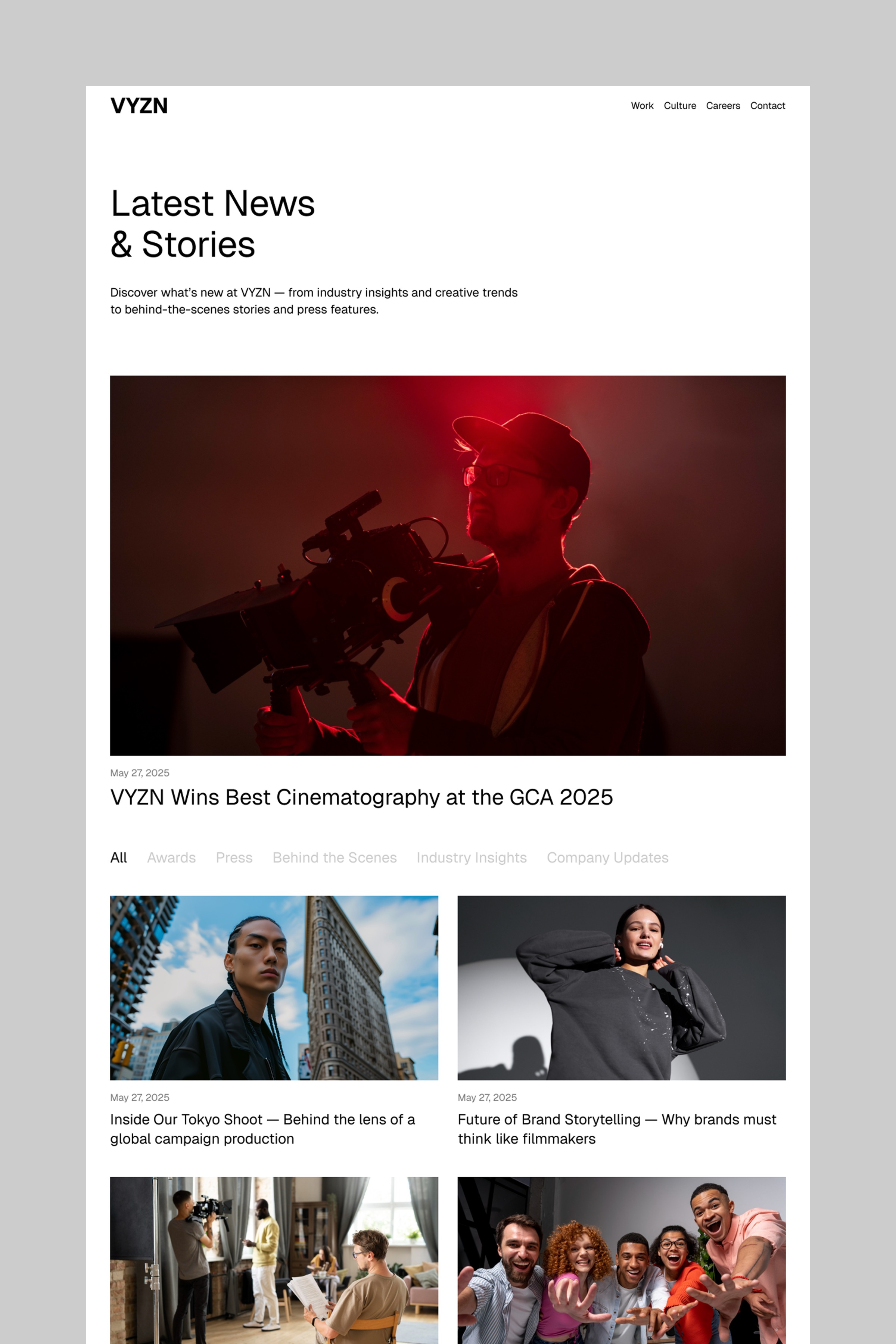 VYZN Video Production Agency Template Image 0