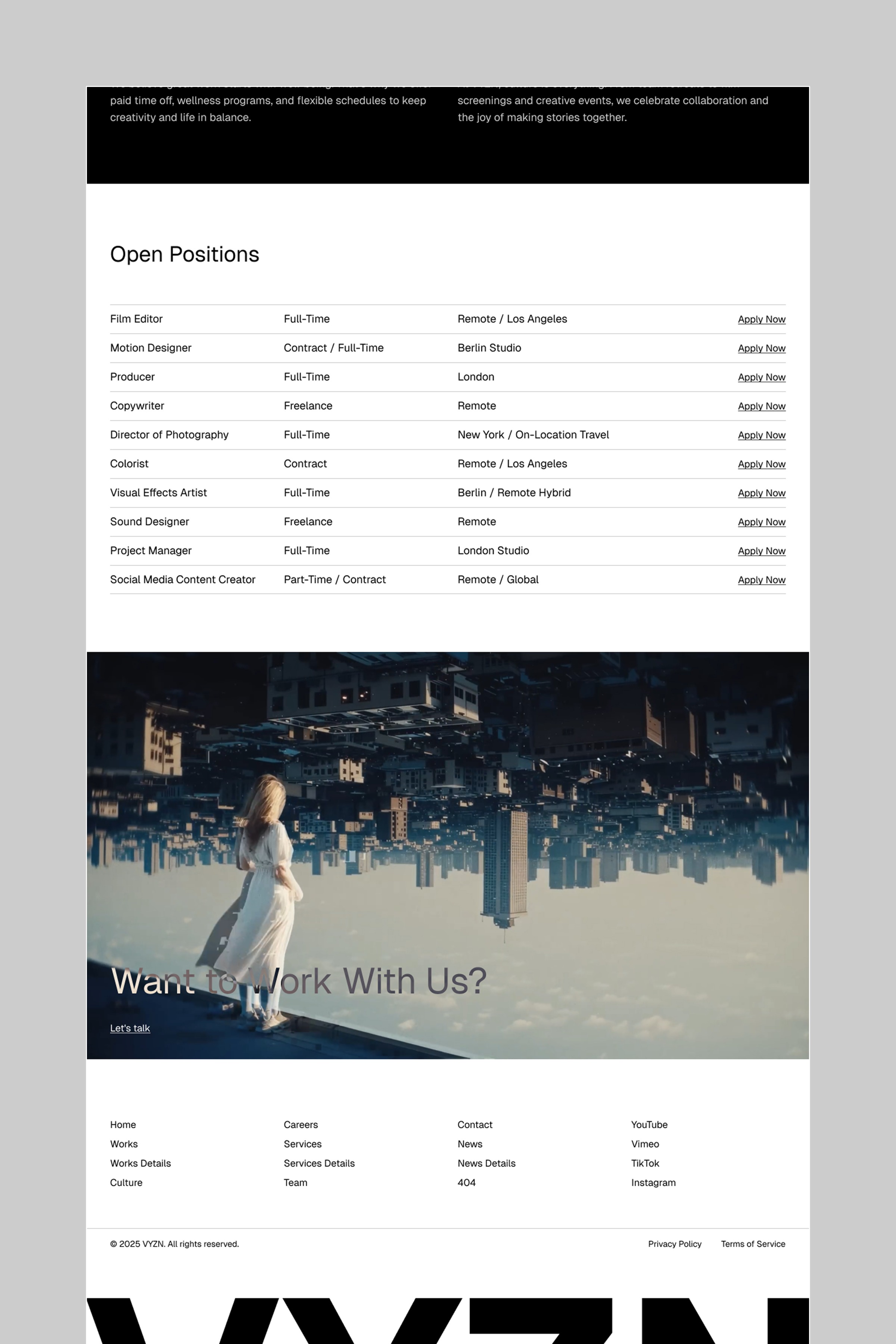 VYZN Video Production Agency Template Image 0