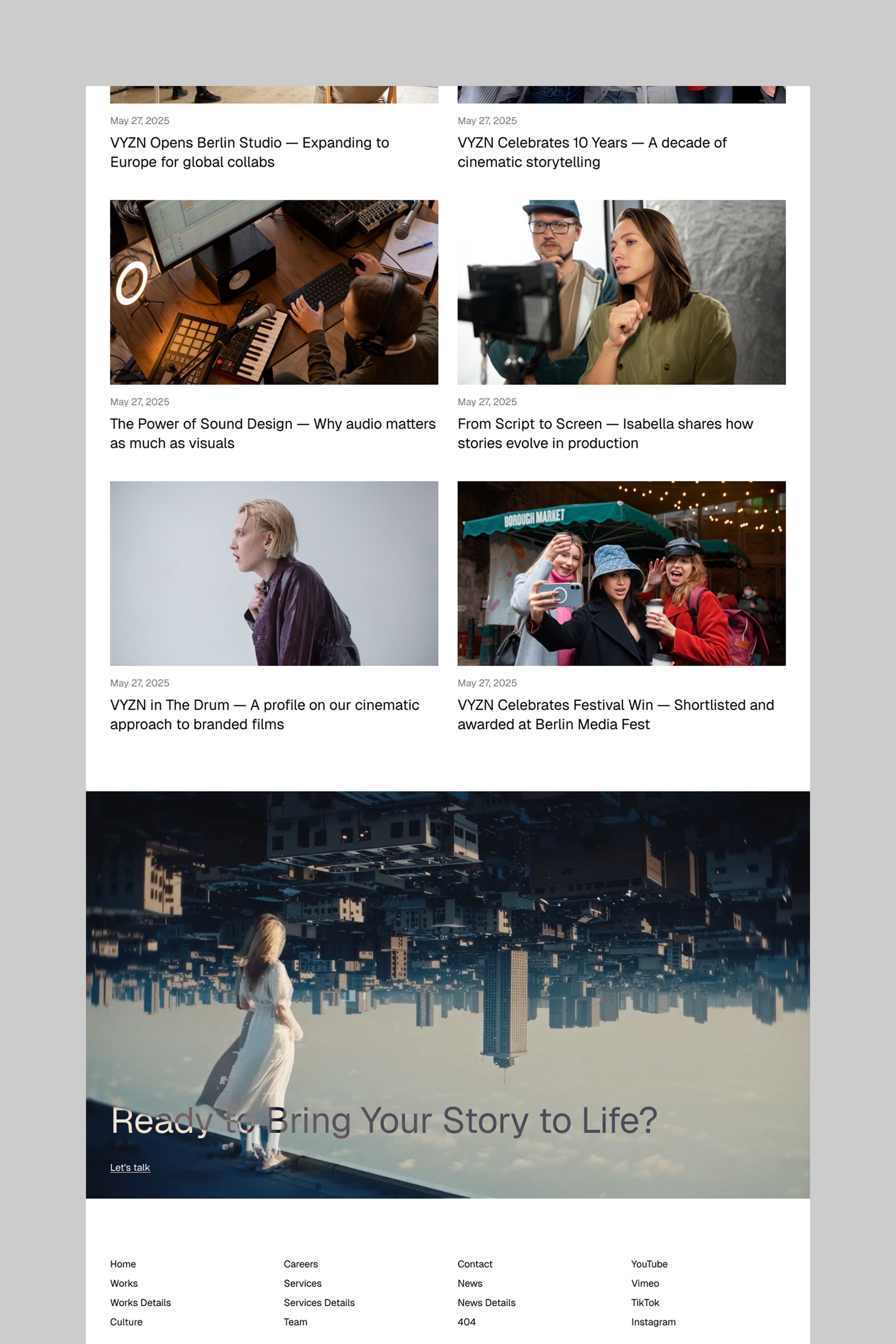 VYZN Video Production Agency Template by Amir Fahad on Muzli