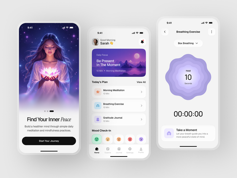 Meditation & Mindfulness App UIUX Design