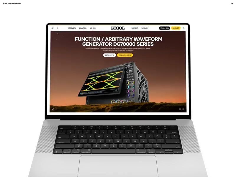 Rigol - Website / UX/UI design / Redesign / Home page