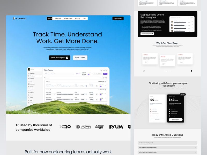 Time Tracking SaaS Landing Page
