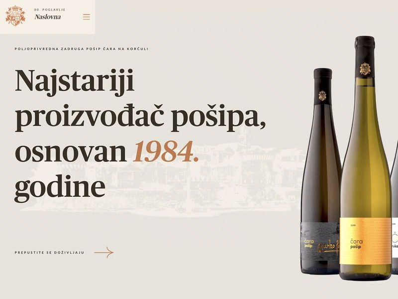 Pošip Čara Winery Website