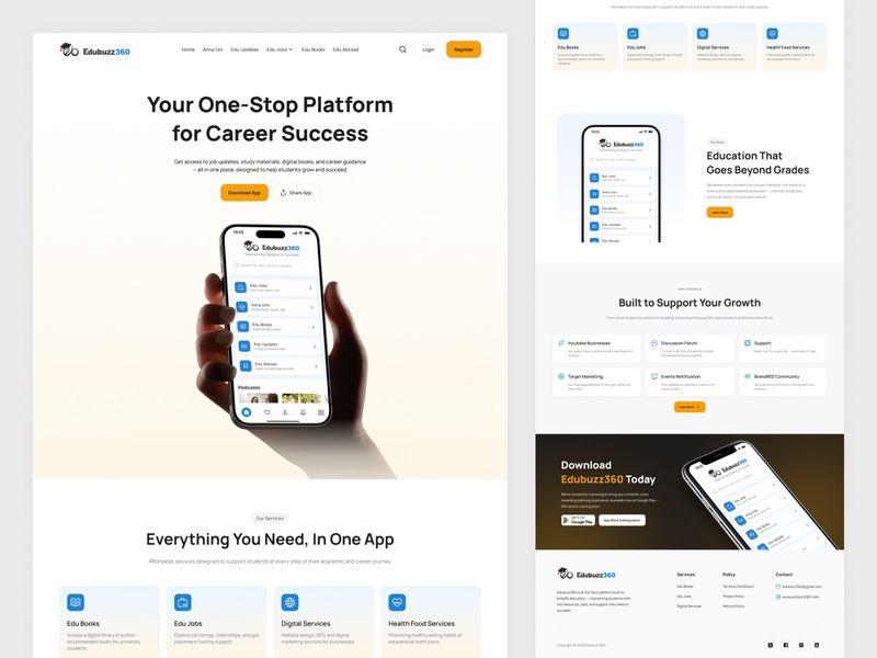 Edubuzz360 – Education Platform Website UI