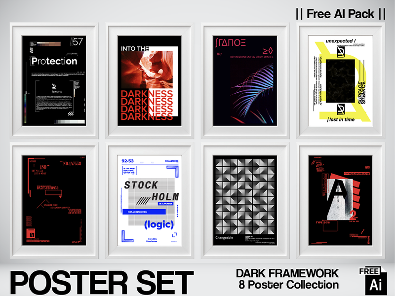 DARK FRAMEWORK — Experimental Poster Set