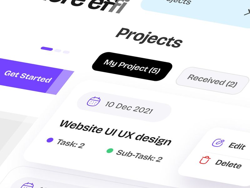 Project Management Mobile App UI