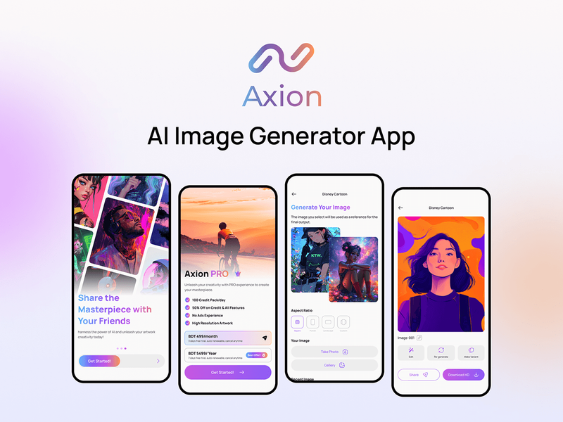 Axion - AI Image Generator App UI