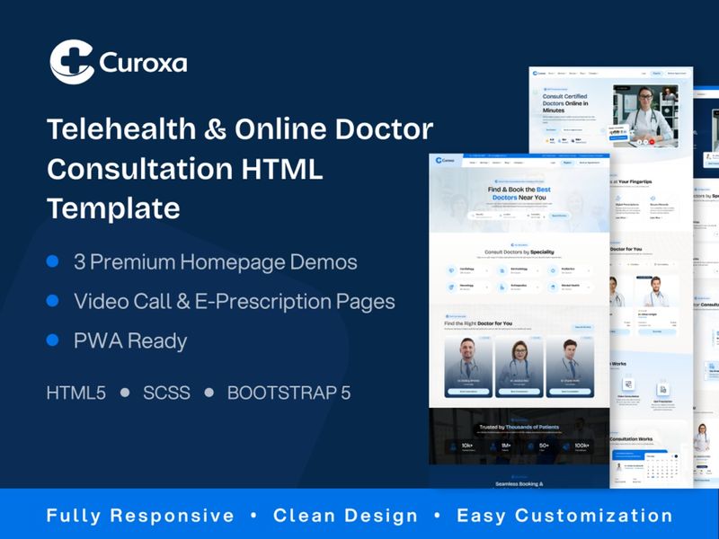 Curoxa - Telehealth & Online Doctor Consultation HTML Template
