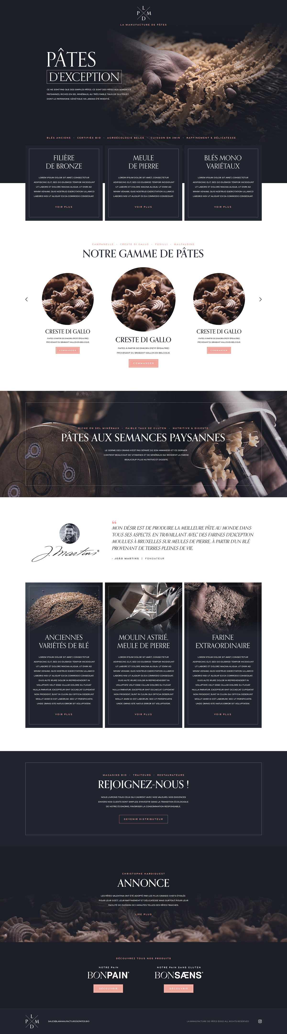 La manufacture des pâtes — Website Design Image 0