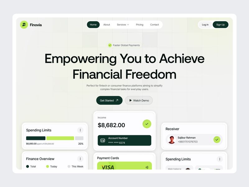 Finovia - SaaS Hero Section