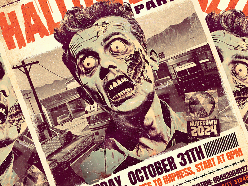 Halloween poster in classic 1950s style