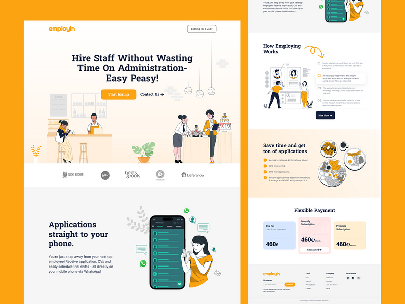 Hiring Platform Landing Page — SaaS Recruitment Website UI