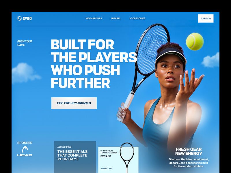 Tennis Sports E-commerce Website | Sports Store UI