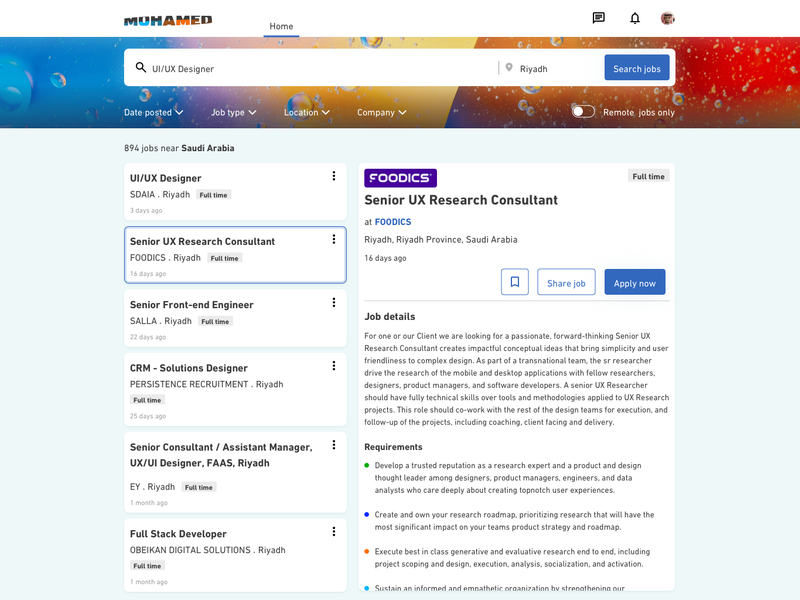 Job Board Design by Mohamed Ismail