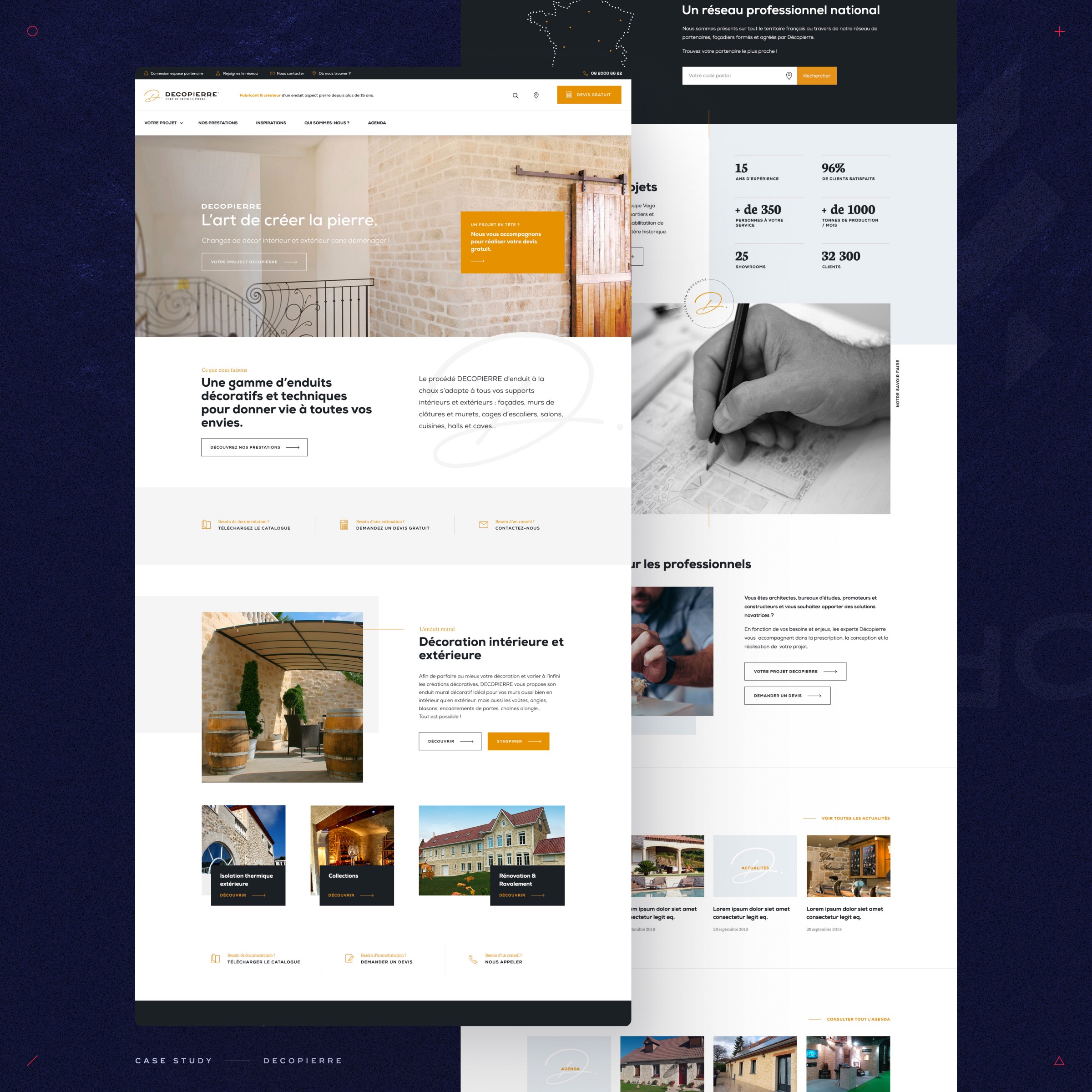 Decopierre rebranding & website - faux stone coating art Image 14