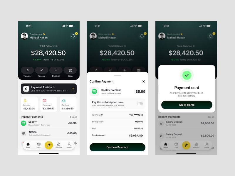 AI-Powered Banking & Wallet App  Design