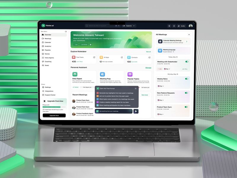 AI Notetaker Dashboard Design