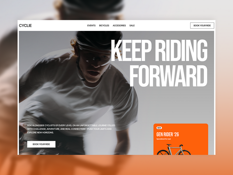 CYCLIE — Landing Page UI/UX Design