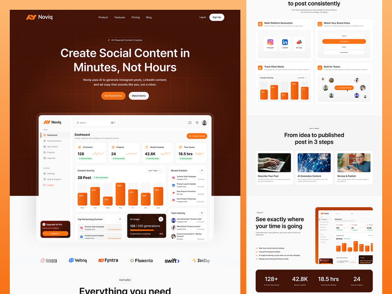 SaaS Landing Page Design – Noviq